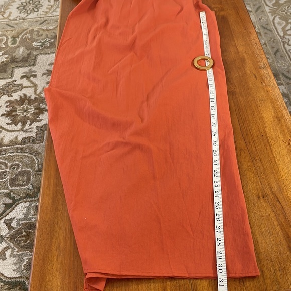 Find Me Plus 3XL rust jumpsuit, wide palazzo pant leg, halter v-neck top - Picture 11 of 14